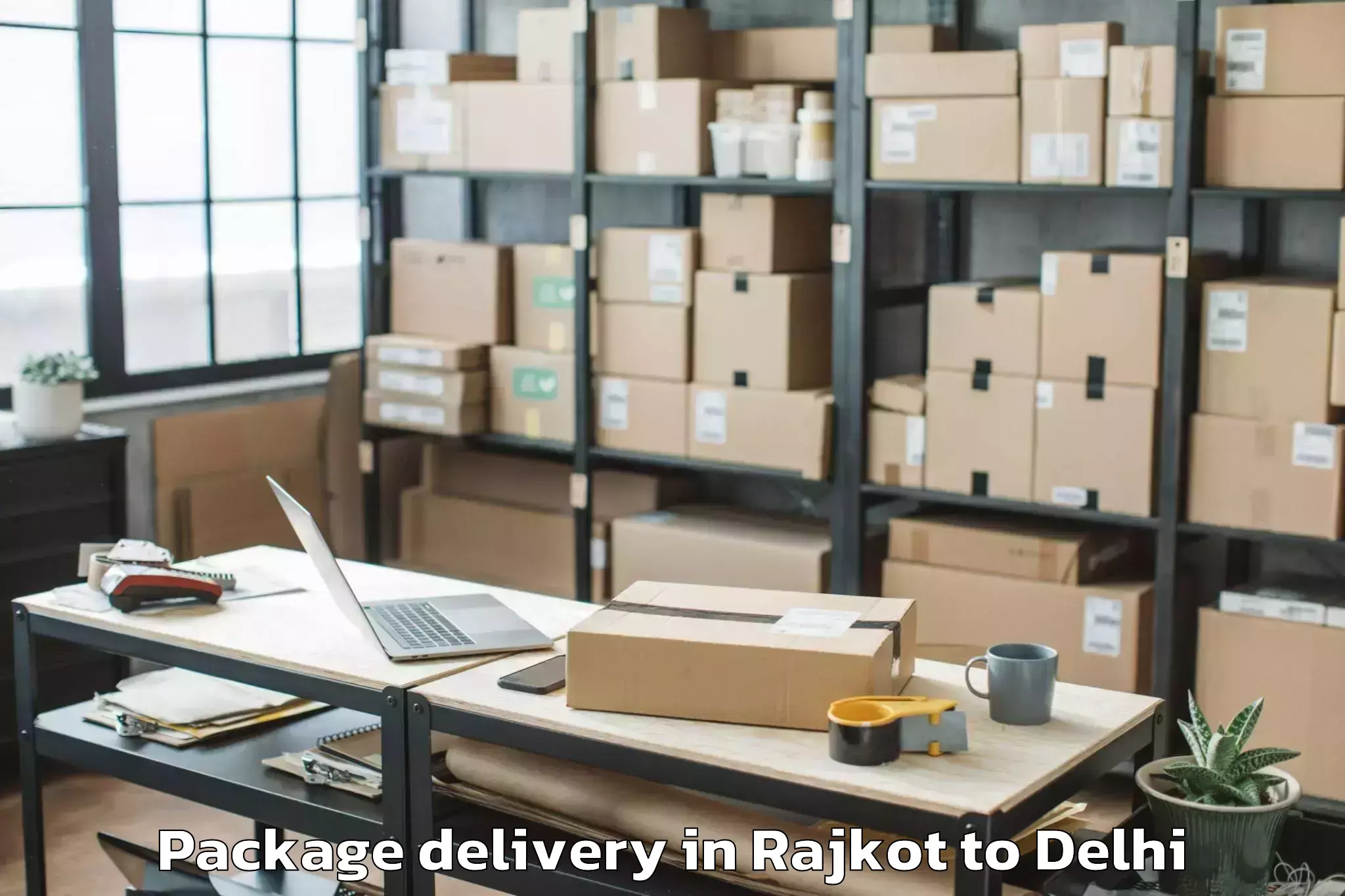 Affordable Rajkot to Shahdara Package Delivery